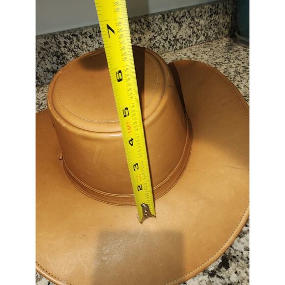 Leather Outback Style Hat sz 6 3/4 - 6 7/8 - Picture 10 of 10